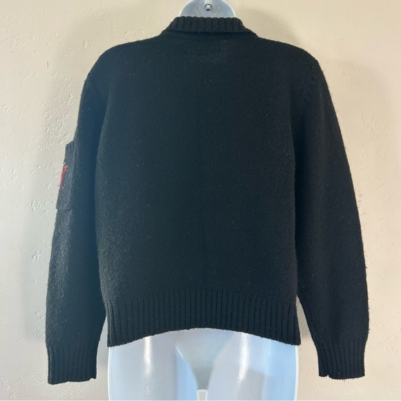 SUSAN BRISTOL Vtg Shetland Wool Classic Crested Cardigan Size L Old Money - Picture 8 of 12